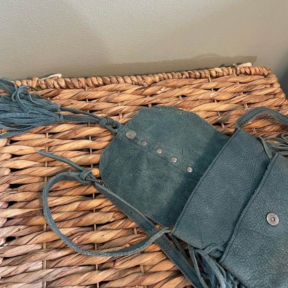 Fringe Crossbody Bag - Teal - Picture 2 of 4